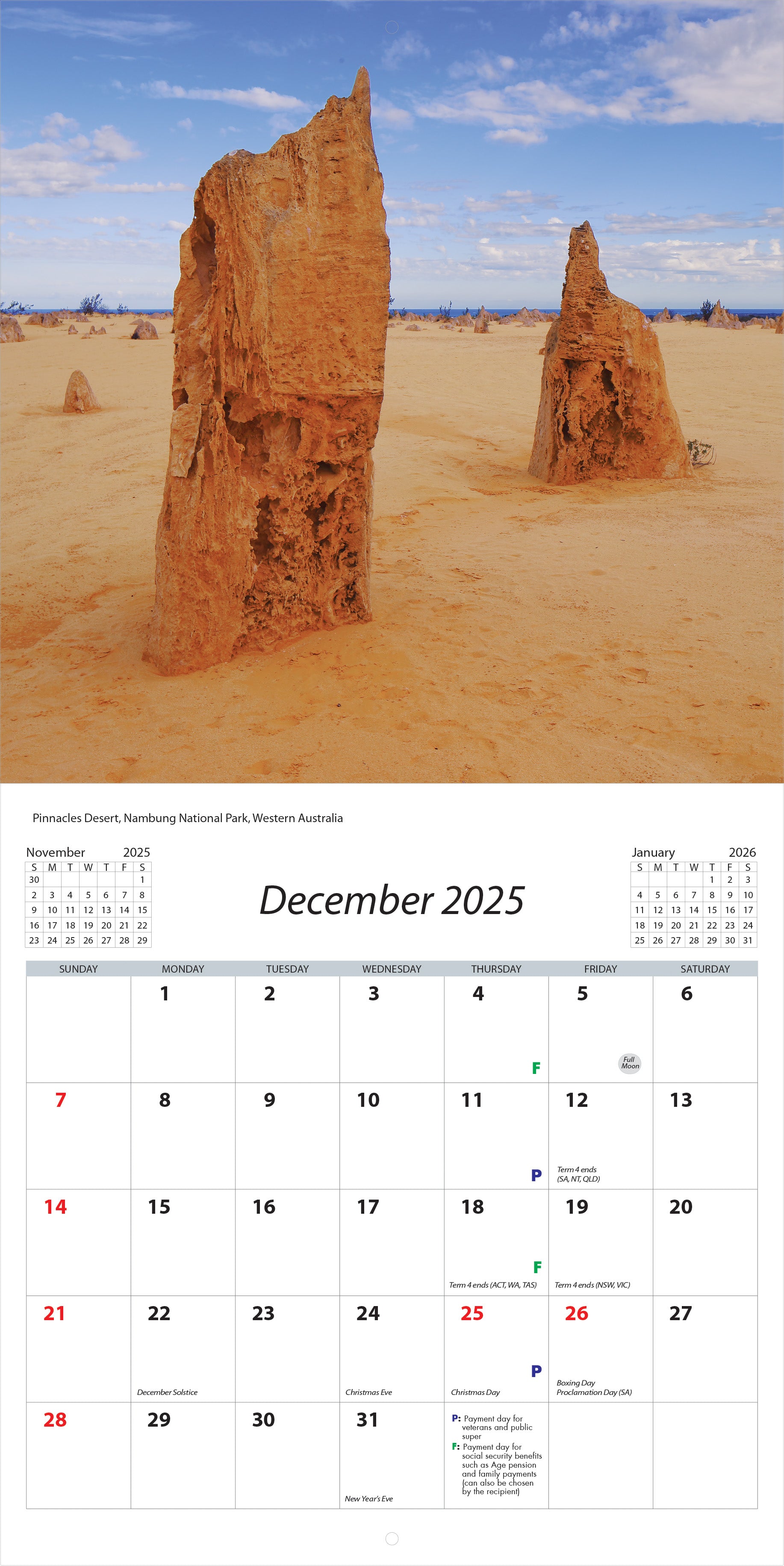 2025 Australian Wonders - Square Wall Calendar