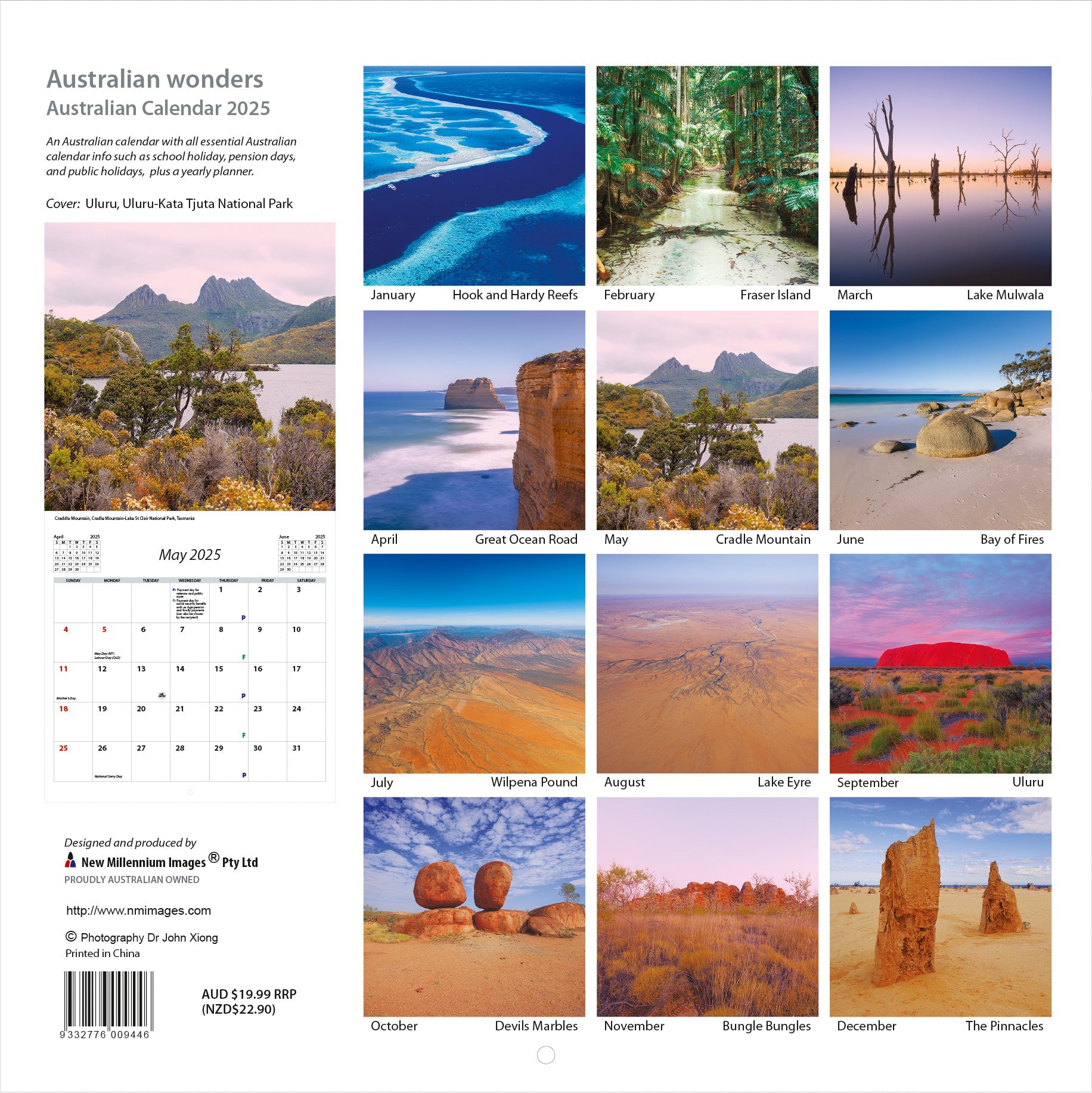 2025 Australian Wonders - Square Wall Calendar