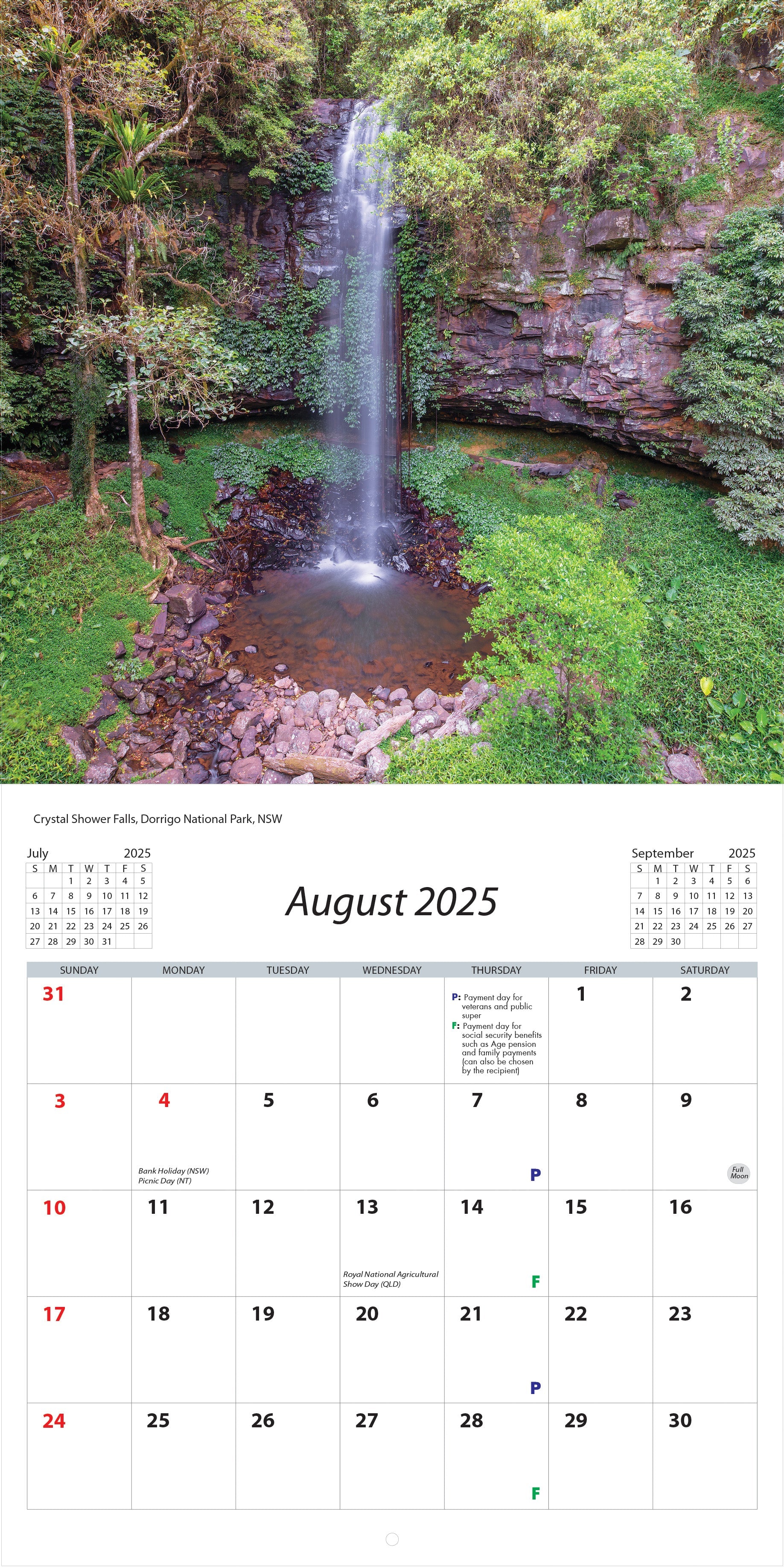 2025 Waterfalls Of Australia - Square Wall Calendar