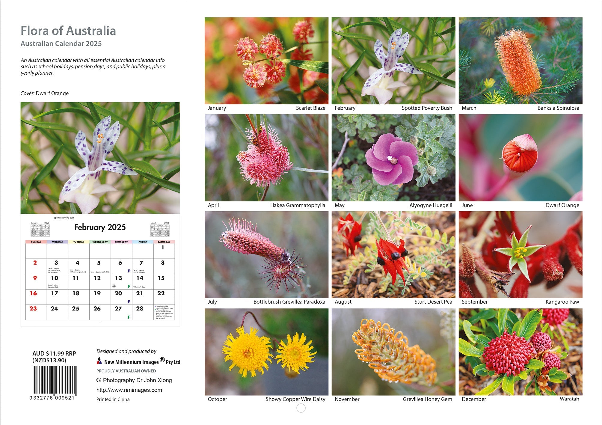 2025 Flora Of Australia - Horizontal Wall Calendar