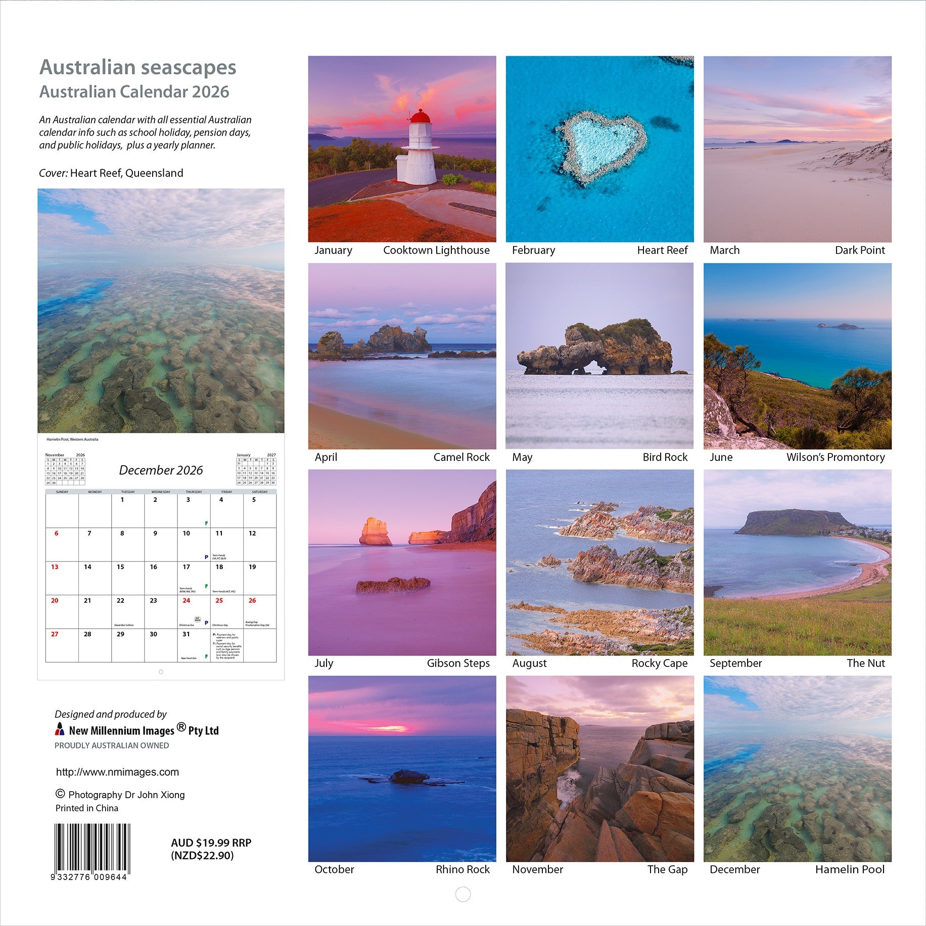2026 Australian Seascapes - Square Wall Calendar