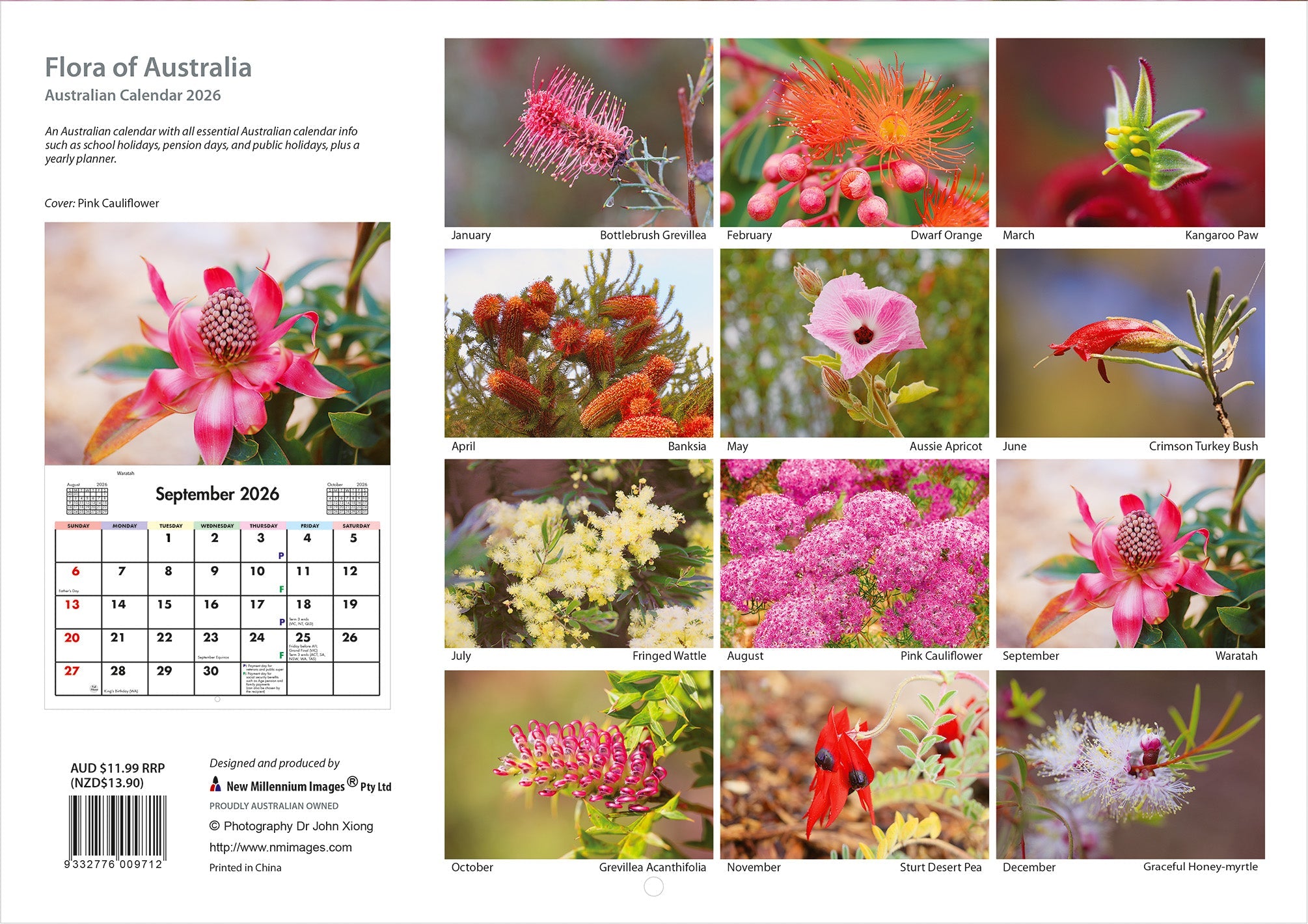 2026 Flora Of Australia - Horizontal Wall Calendar