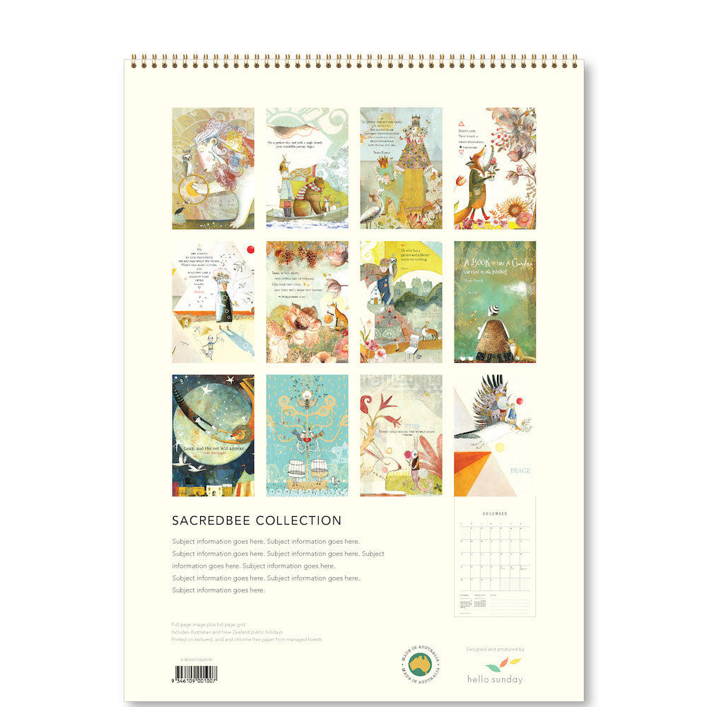 2025 Sacredbee Collection - Deluxe Wall Calendar