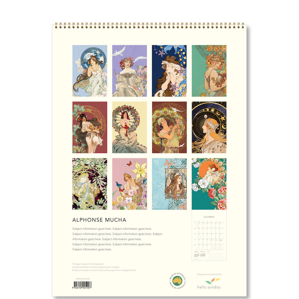 2025 Alphonse Mucha - Deluxe Wall Calendar