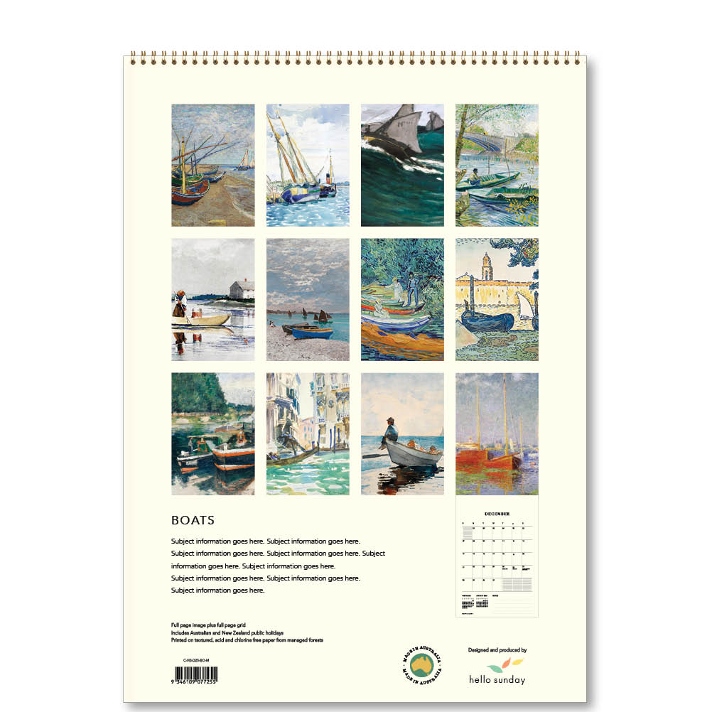 2025 Boats - Deluxe Wall Calendar