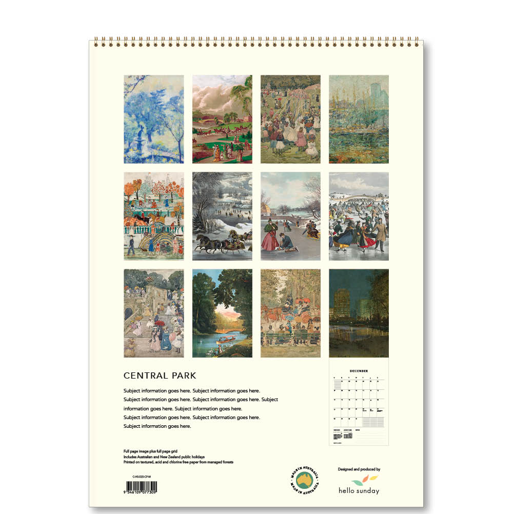 2025 Central Park - Deluxe Wall Calendar