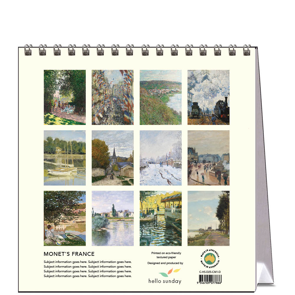 2025 Monet's France - Desk Easel Calendar