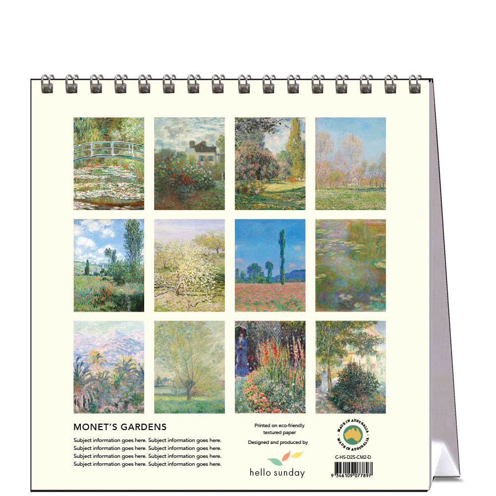 2025 Monet's Gardens - Desk Easel Calendar