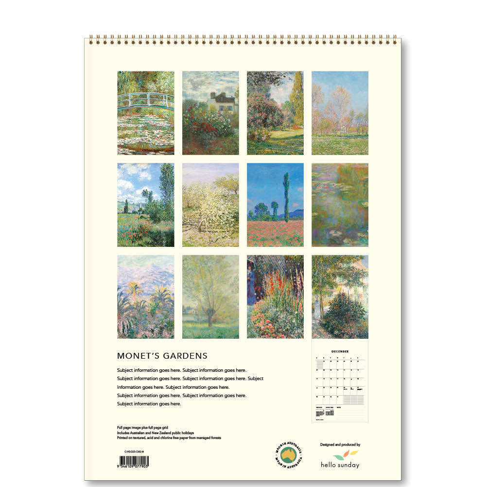 2025 Monet's Gardens - Deluxe Wall Calendar