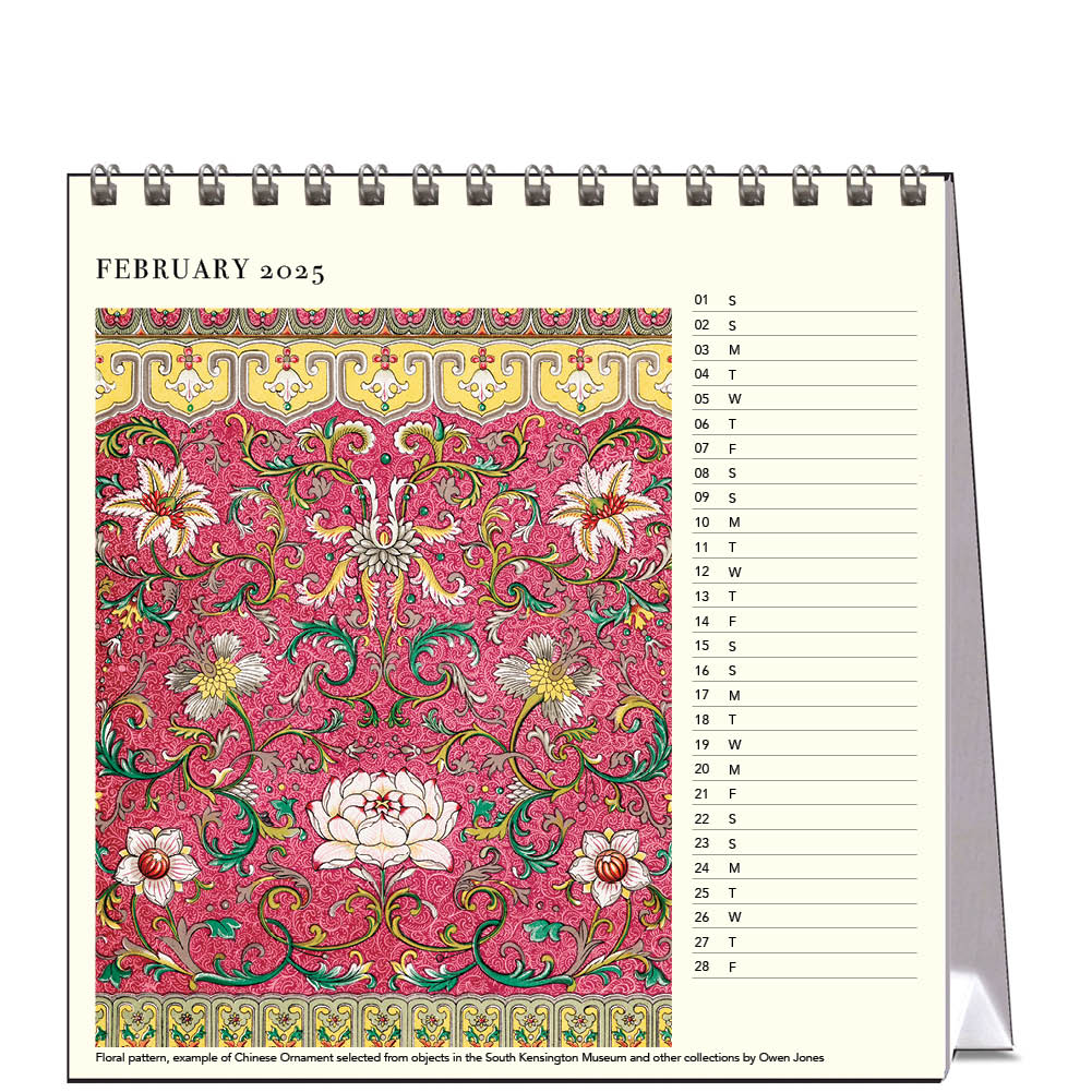 2025 Oriental Patterns Owen Jones - Desk Easel Calendar