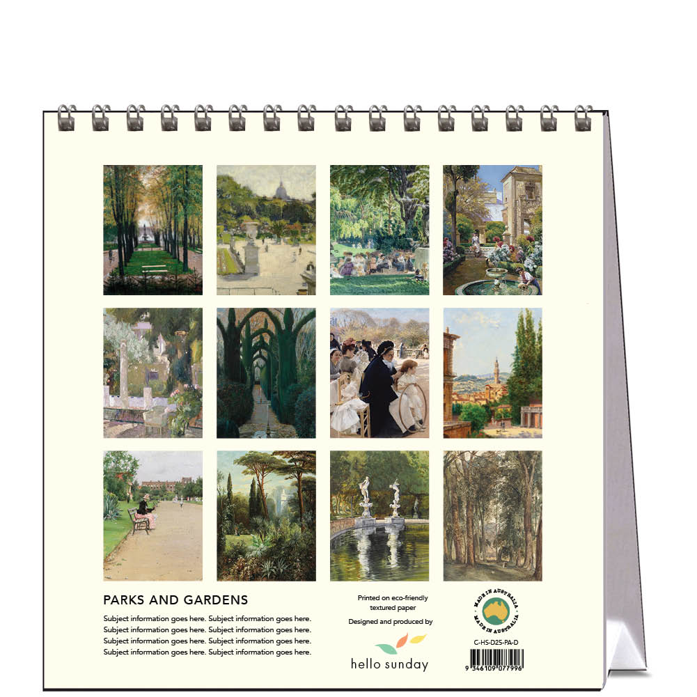 2025 Parks and Gardens - Desk Easel Calendar