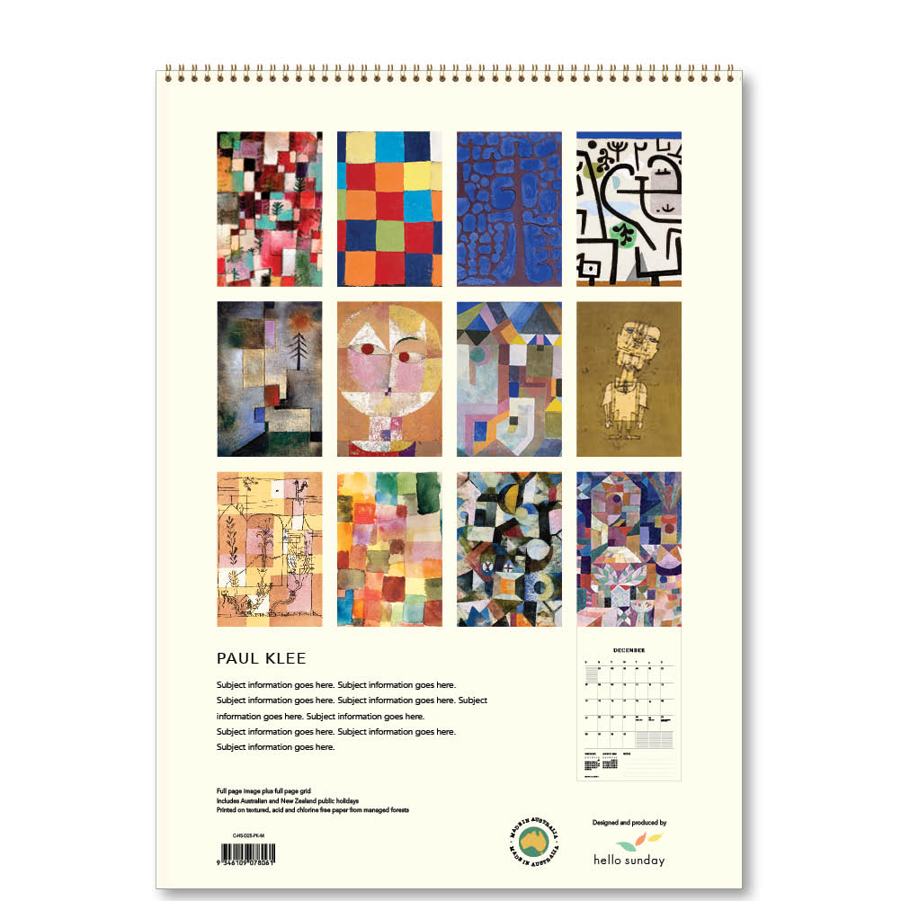 2025 Paul Klee - Deluxe Wall Calendar