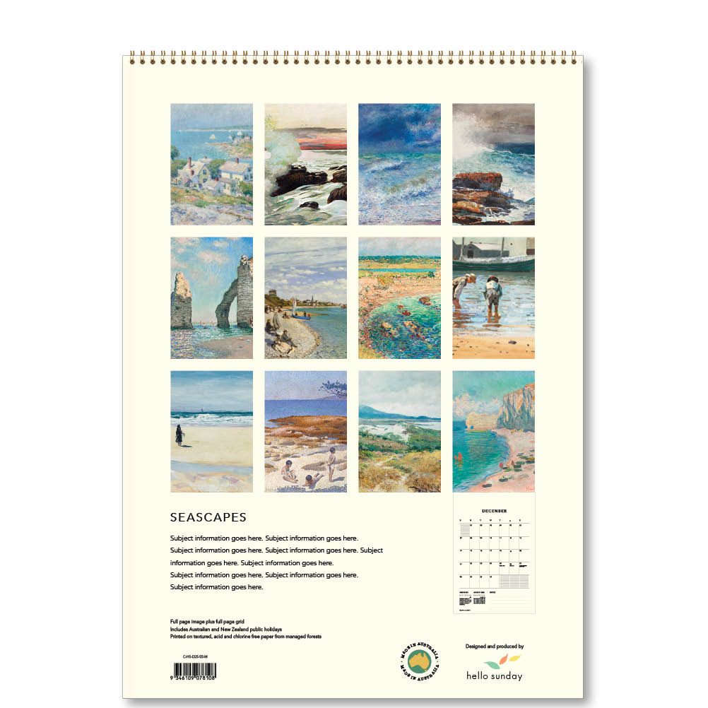 2025 Seascapes - Deluxe Wall Calendar