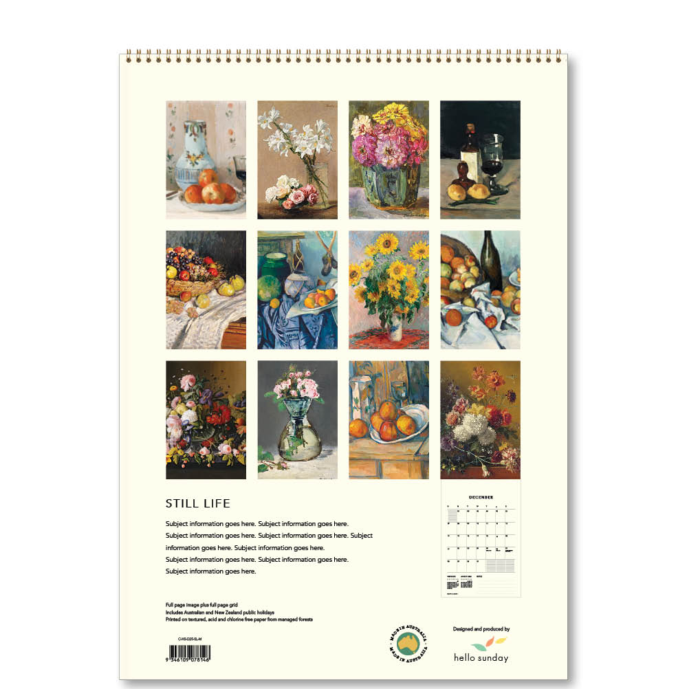 2025 Still Life - Deluxe Wall Calendar