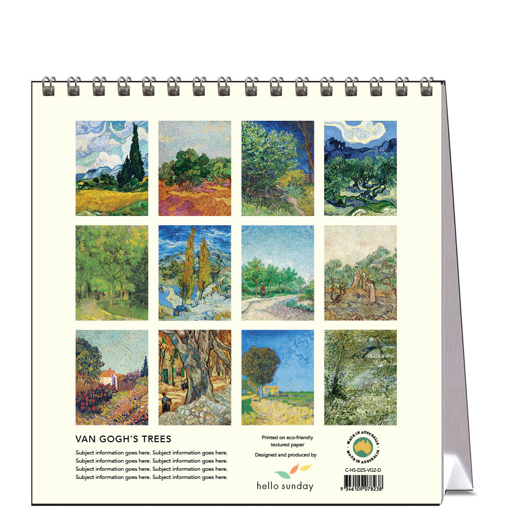 2025 Van Gogh's Trees - Desk Easel Calendar