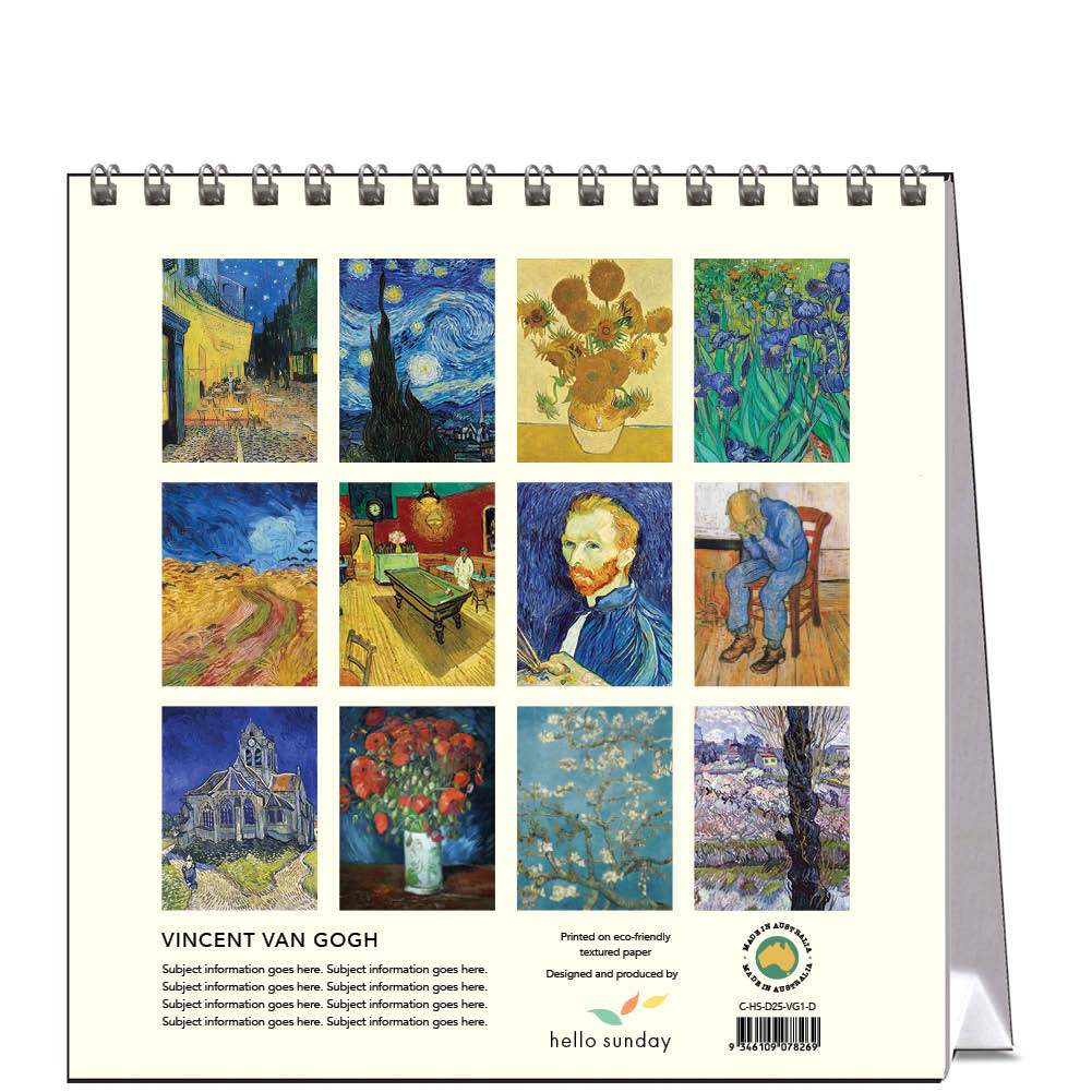 2025 Vincent Van Gogh - Desk Easel Calendar