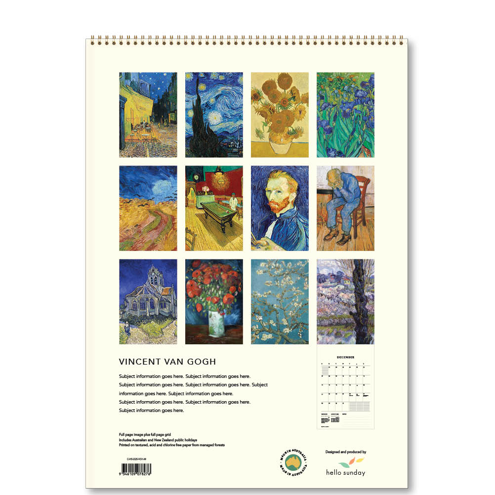 2025 Vincent Van Gogh - Deluxe Wall Calendar