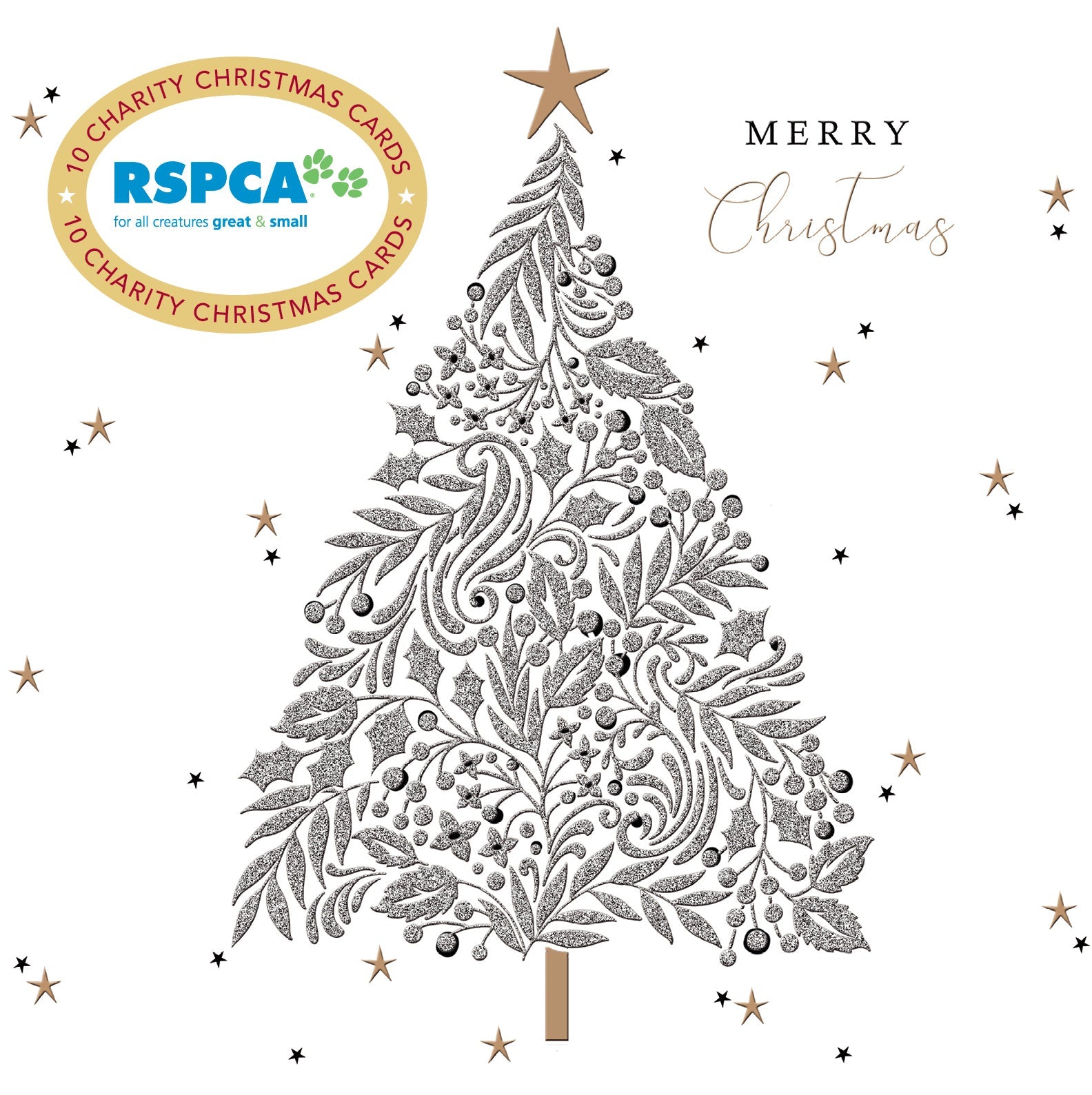 RSPCA - Christmas Tree - 10 Charity Christmas Cards Pack