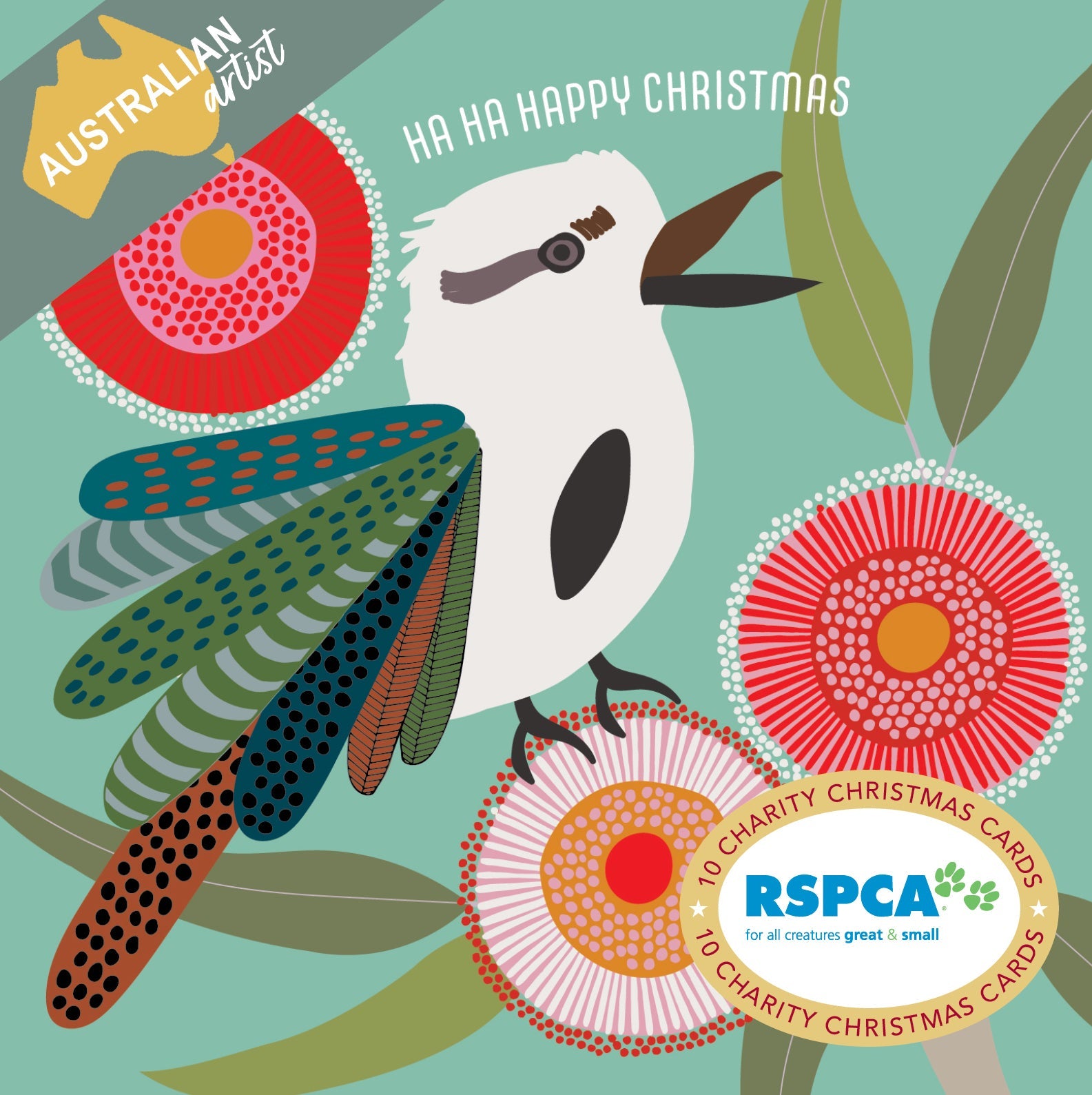 RSPCA - Kookaburra - 10 Charity Christmas Cards Pack