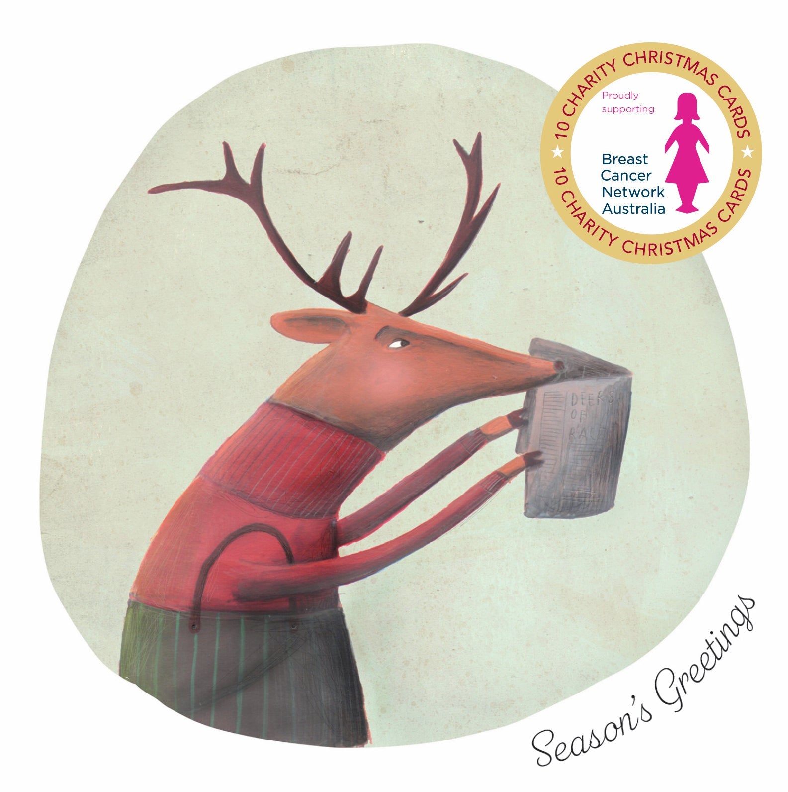 BCNA - Reindeer - 10 Charity Christmas Cards Pack