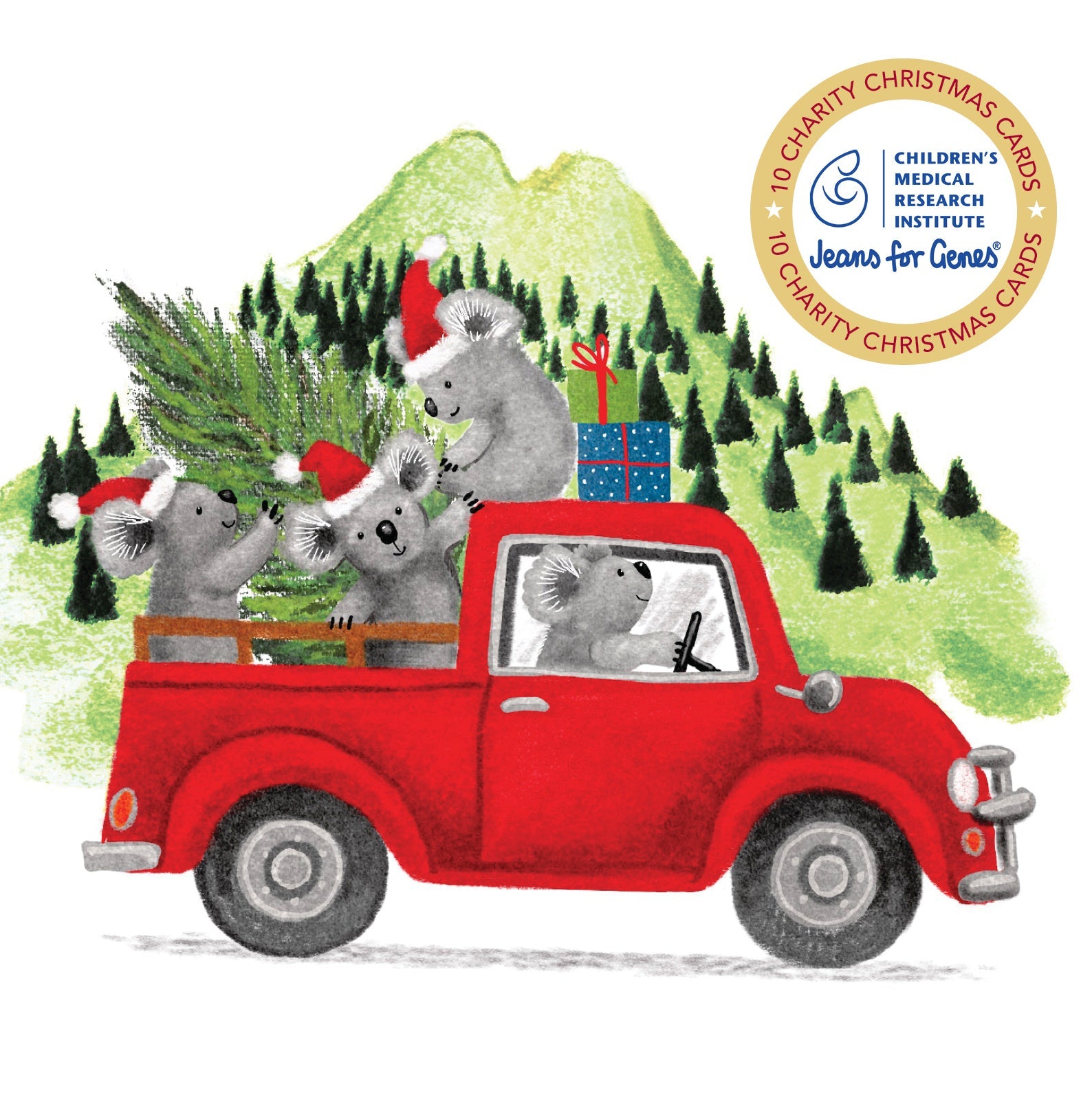 CMRI - Koala Trees - 10 Charity Christmas Cards Pack