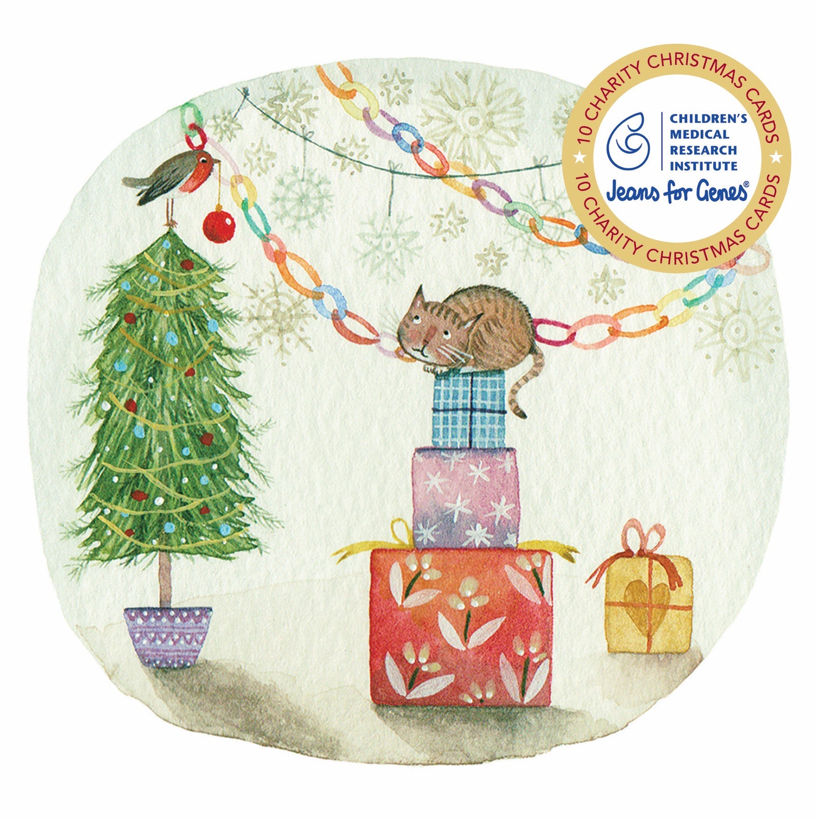 CMRI - Curious Cat - 10 Charity Christmas Cards Pack