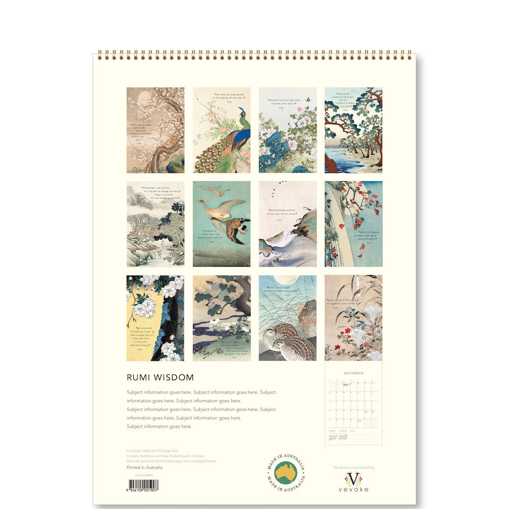 2026 Rumi Wisdom - Deluxe Wall Calendar