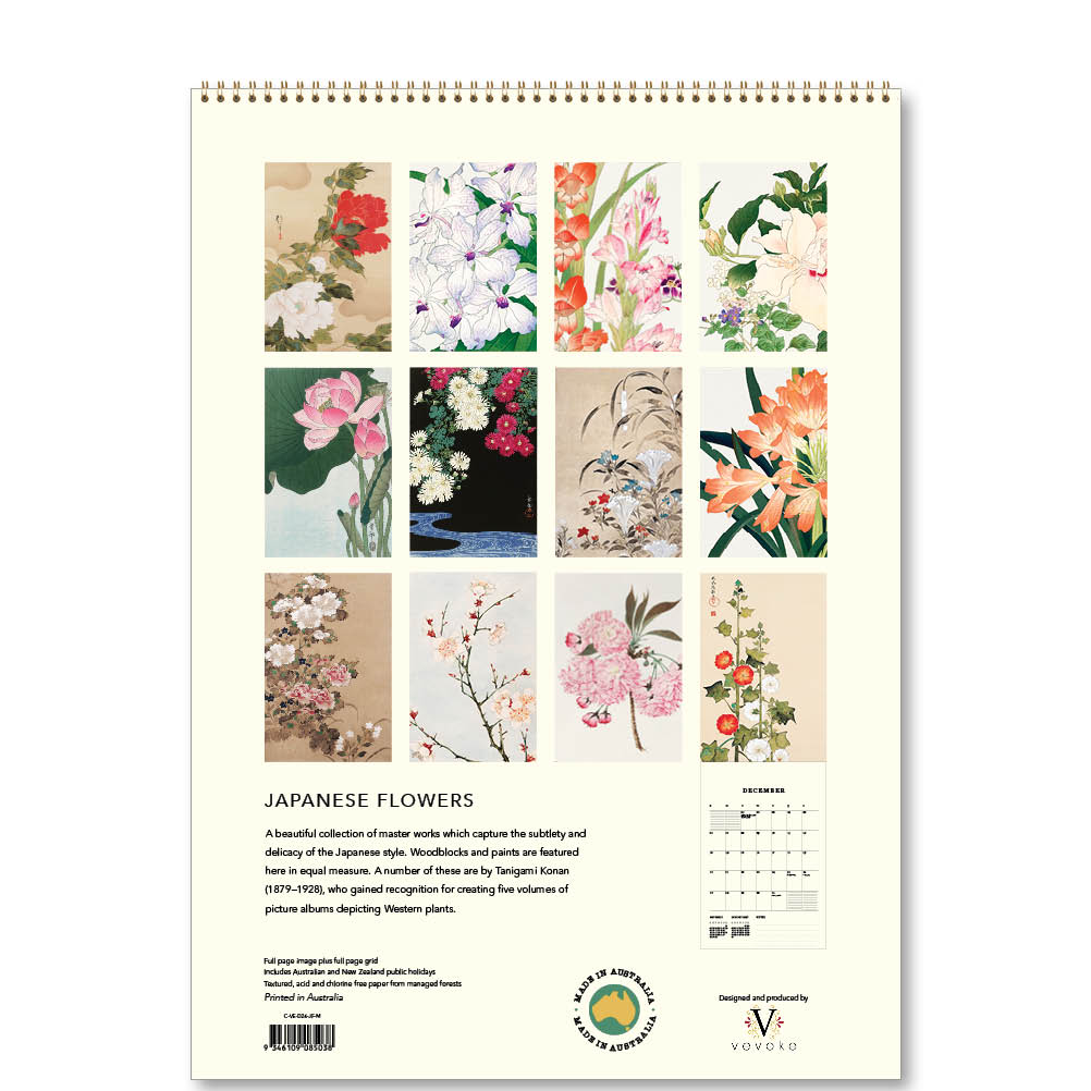 2026 Japanese Flowers - Deluxe Wall Calendar