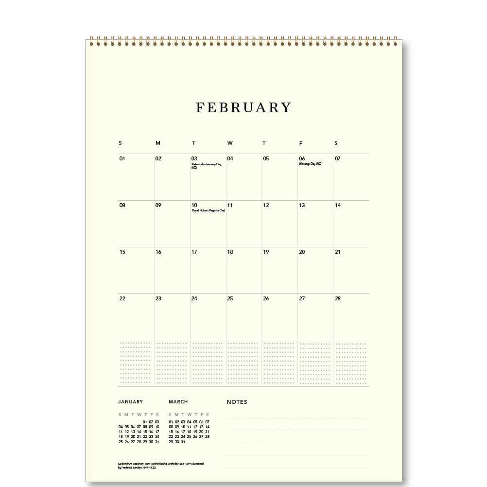 2026 Orchids - Deluxe Wall Calendar