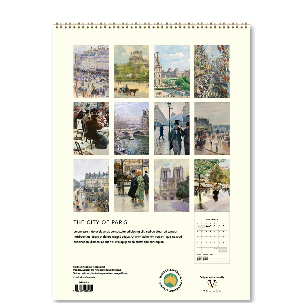 2026 The City of Paris - Deluxe Wall Calendar