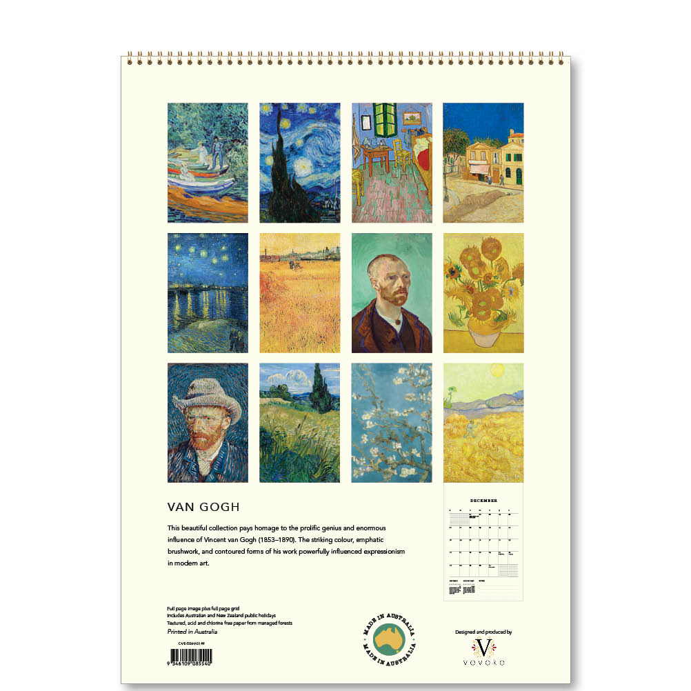 2026 Van Gogh - Deluxe Wall Calendar