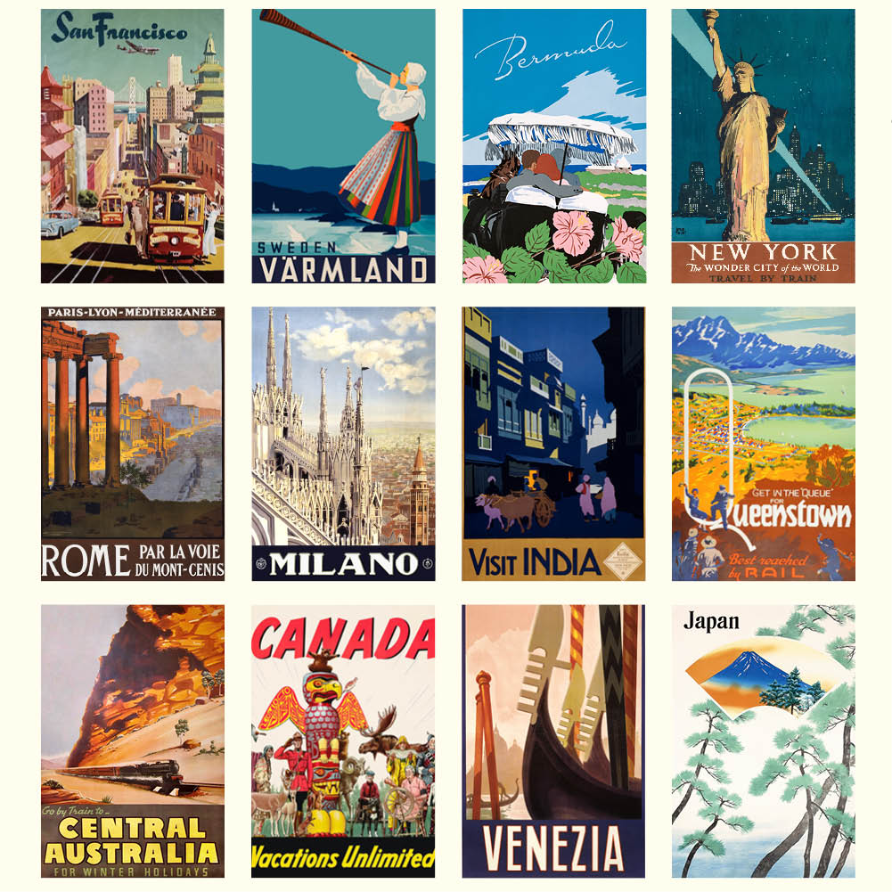 2026 Vintage Travel - Deluxe Wall Calendar