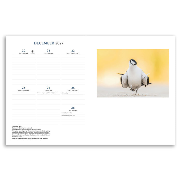 Australian Geographic Nature Photographer of the Year Diary 2027 December weekly spread