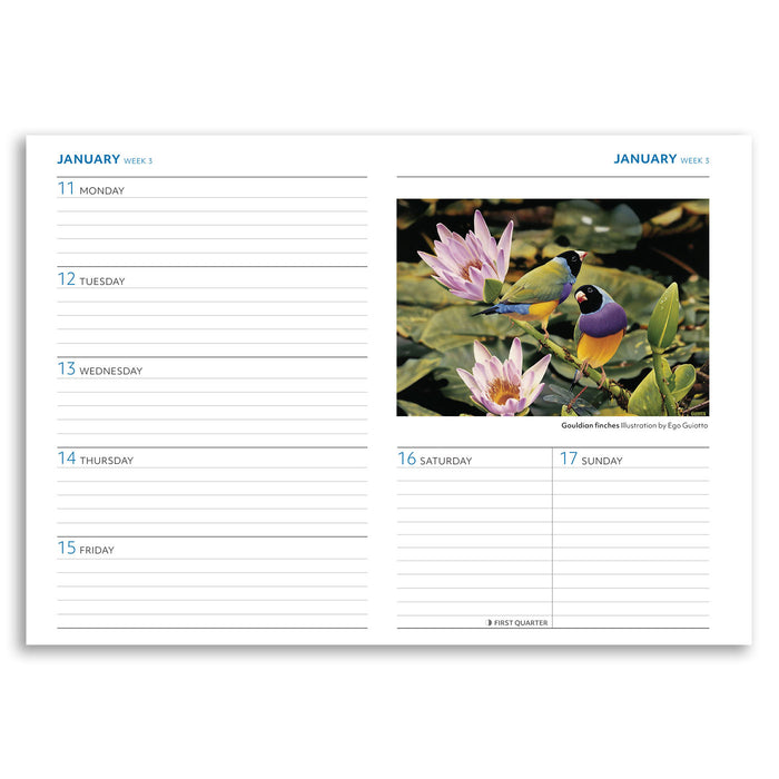 Australian Geographic Hardback Cloth Diary 2027 week-to-a-page spread