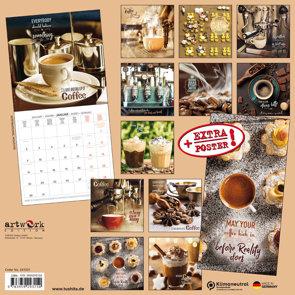 2024 Coffee Square Wall Calendar Food & Kitchen Calendars