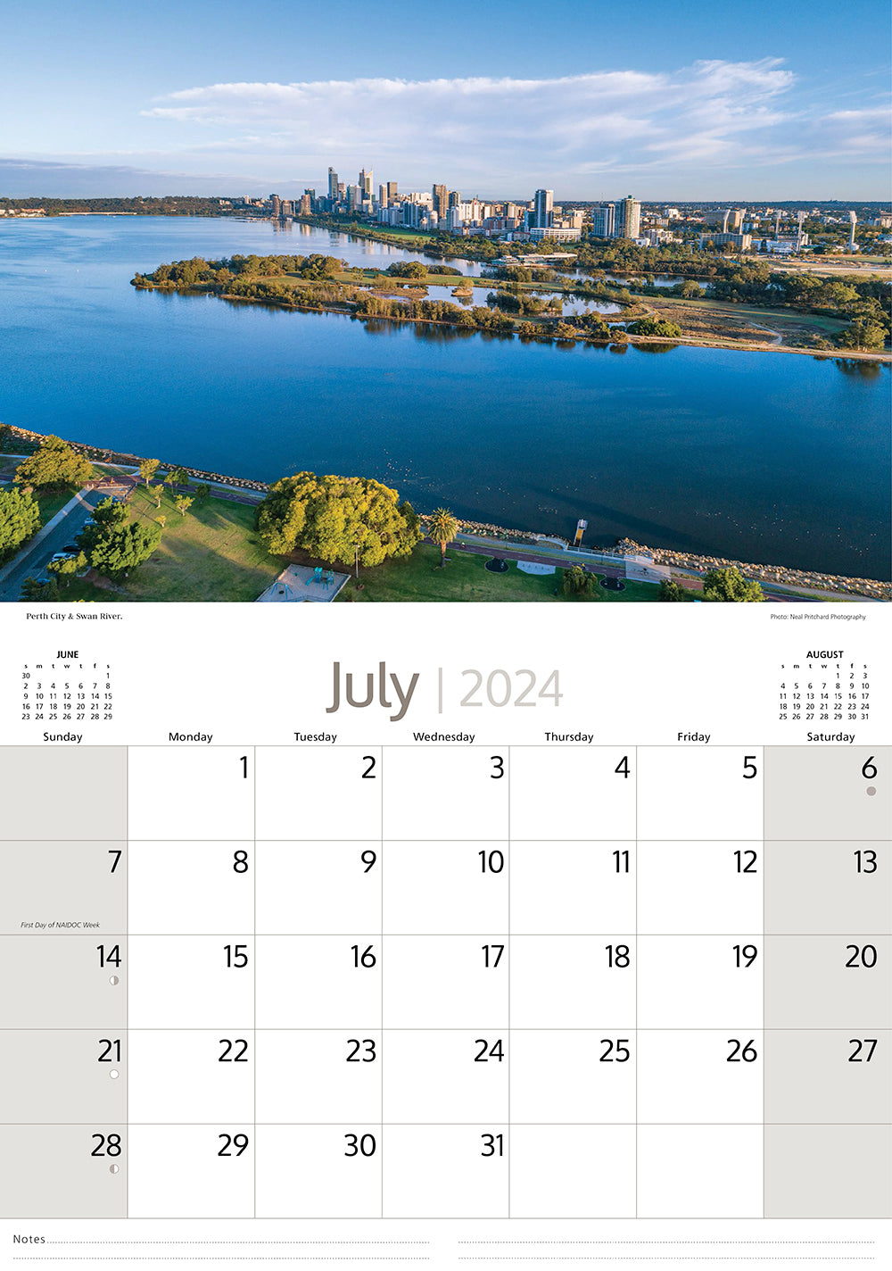 2025 Around Perth By Artique - Horizontal Wall Calendar