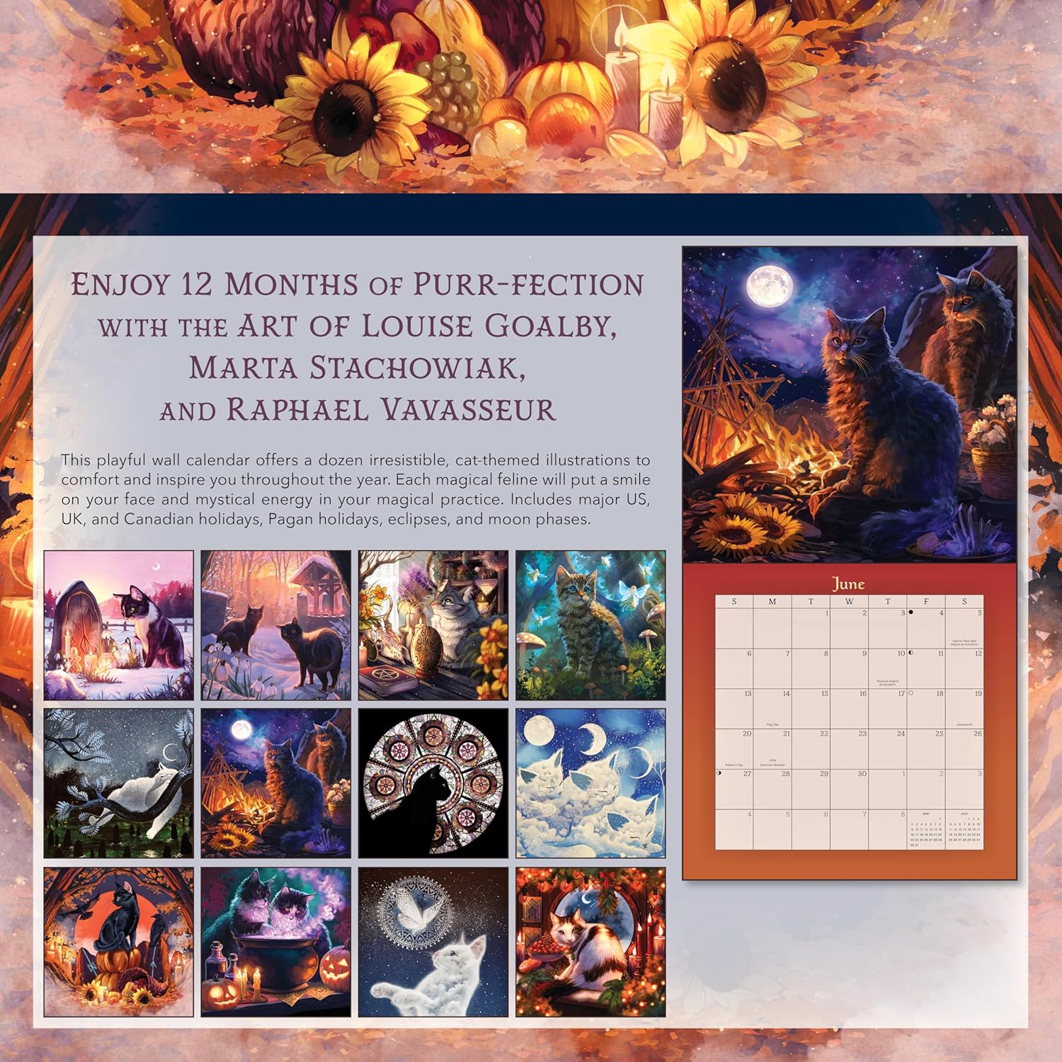 2027 Llewellyn's Magical Mystical Cats - Square Wall Calendar