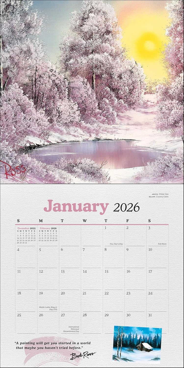 2026 Bob Ross - Square Wall Calendar