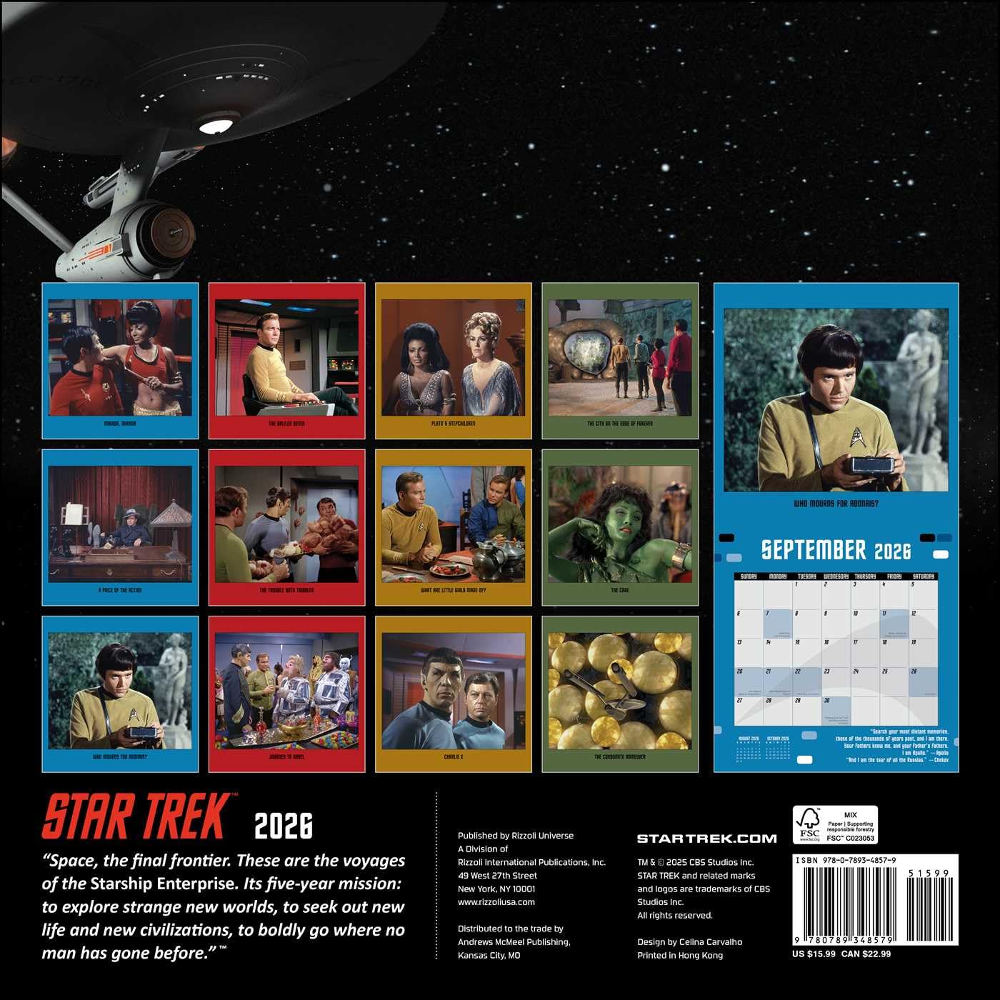 2026 Star Trek The Original Series - Square Wall Calendar
