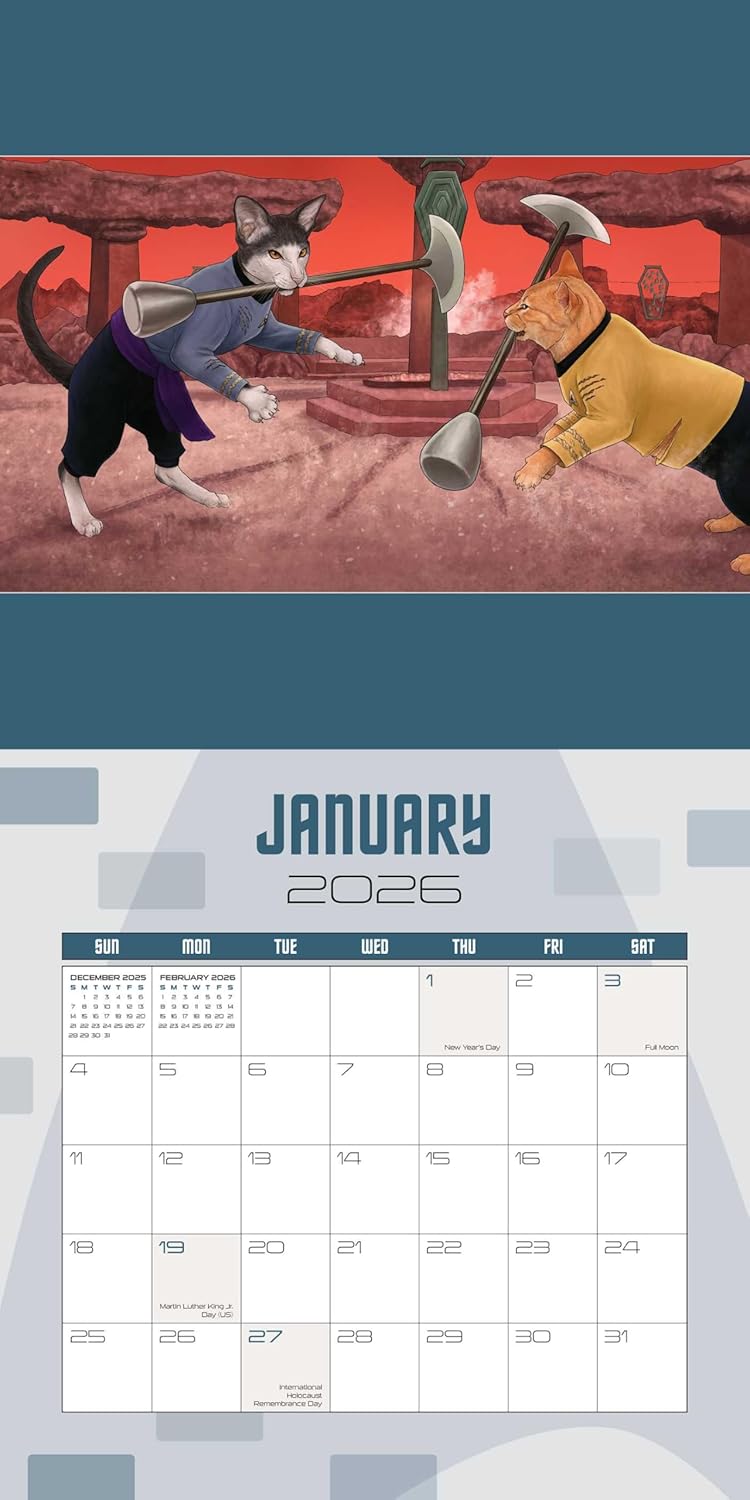 2026 Star Trek Cats - Square Wall Calendar