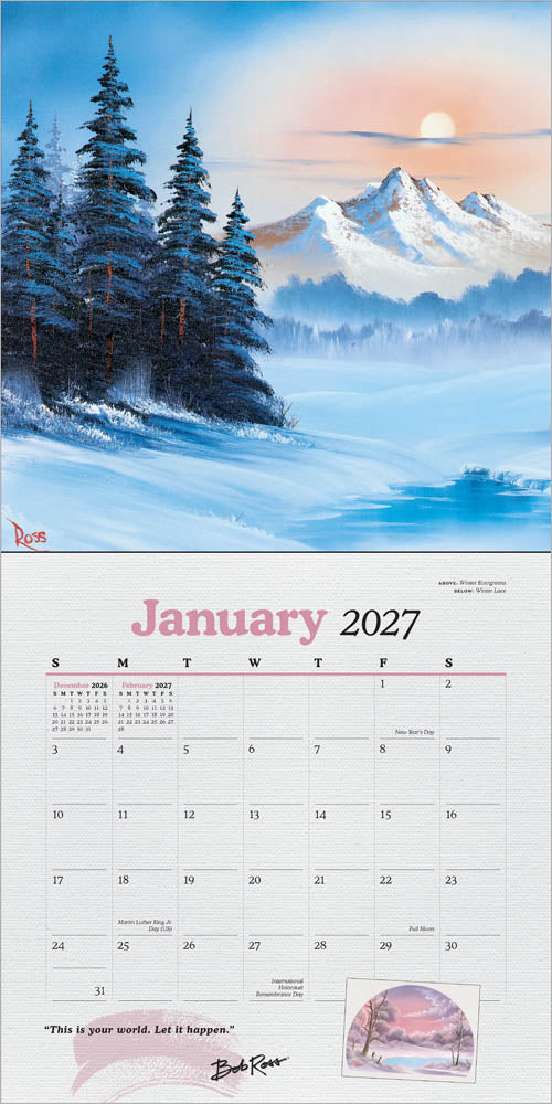 2027 Bob Ross - Square Wall Calendar