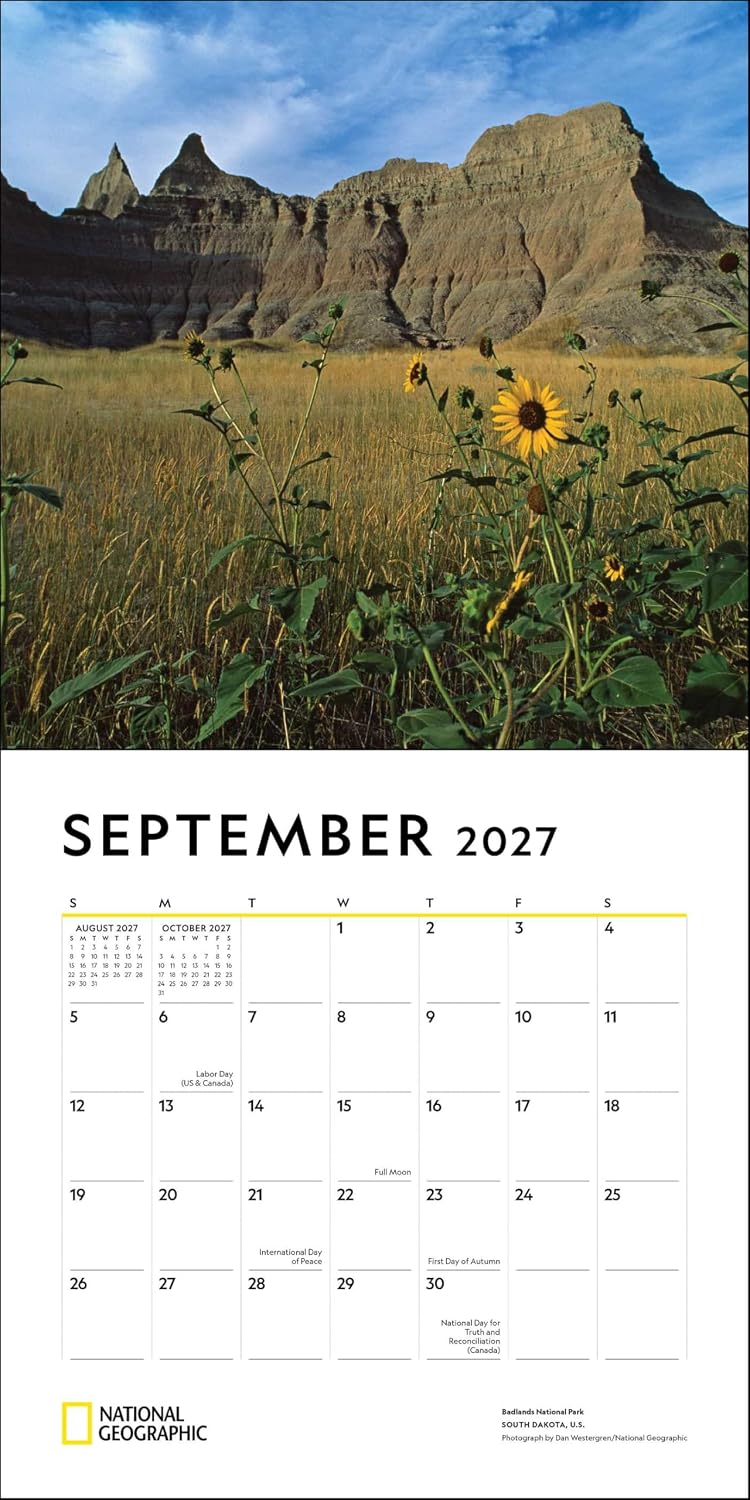 2027 National Parks: National Geographic - Square Wall Calendar
