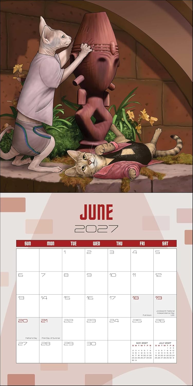 2027 Star Trek Cats - Square Wall Calendar