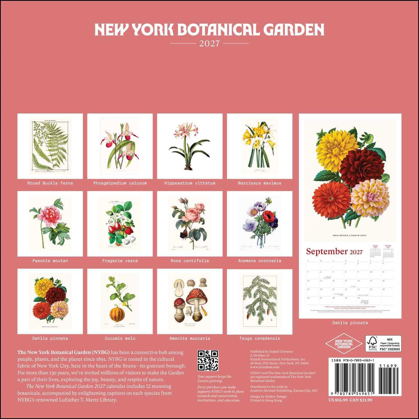 2027 New York Botanical Garden - Square Wall Calendar
