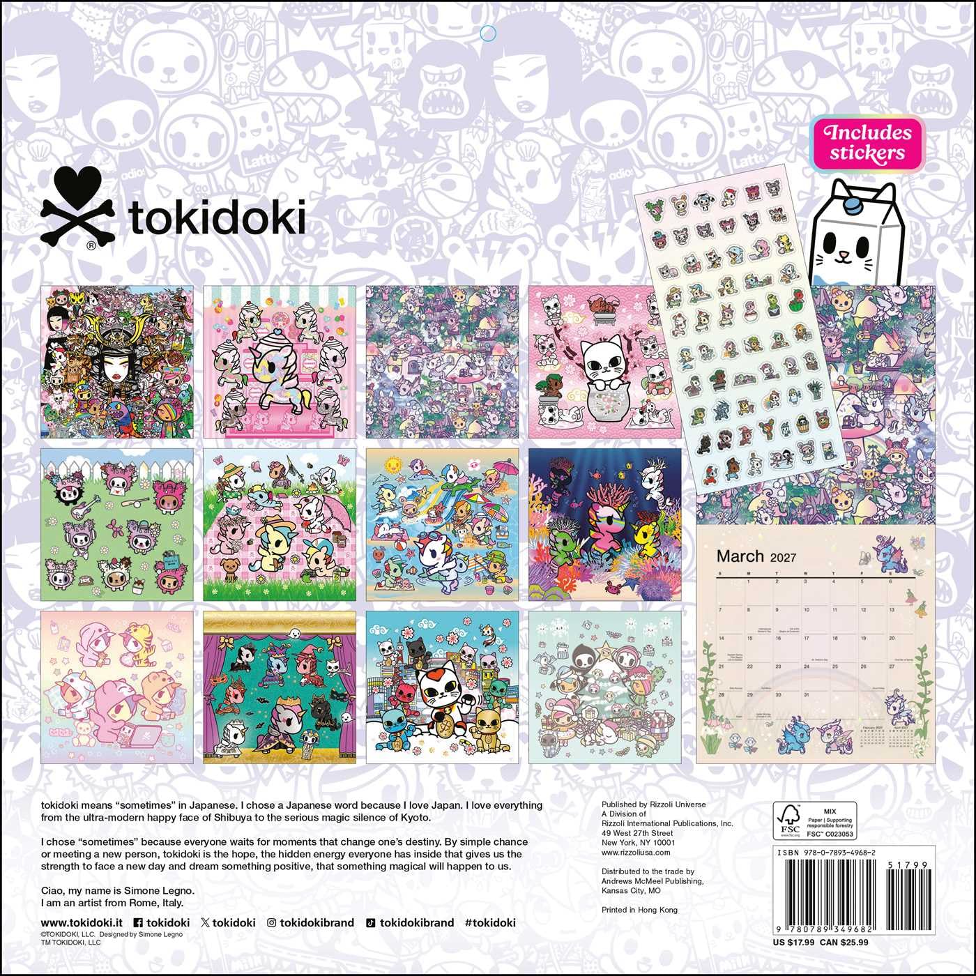 2027 Tokidoki - Square Wall Calendar