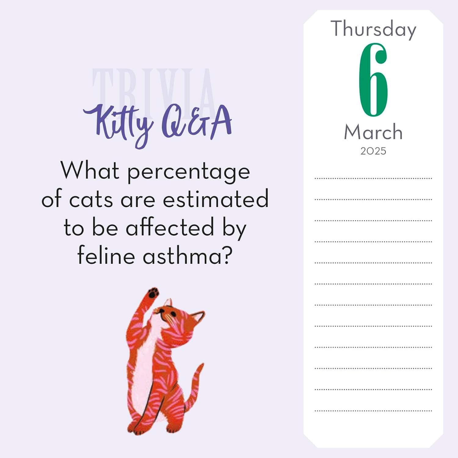 2025 Cat Trivia - Daily Boxed Page-A-Day Calendar