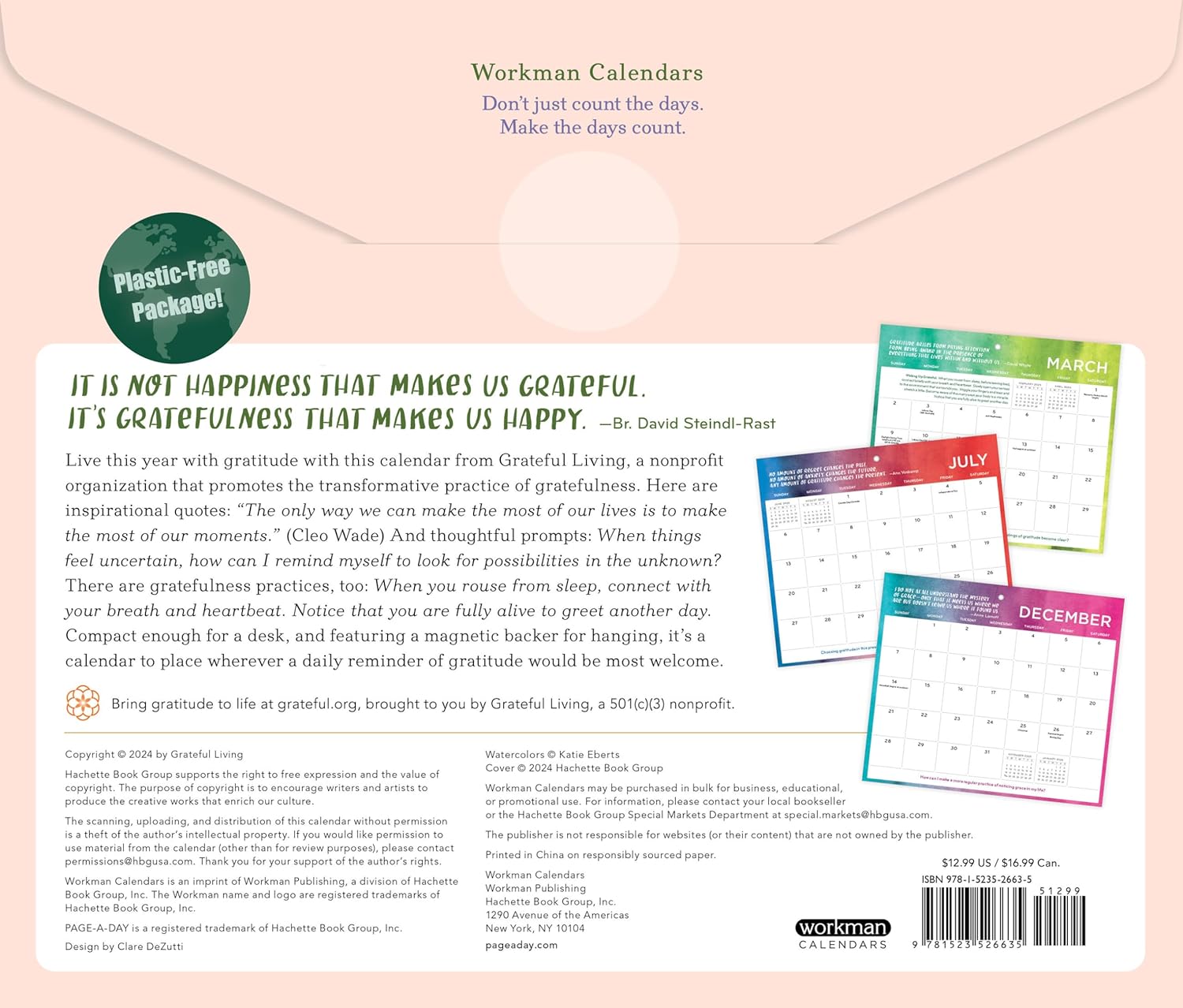 2025 Everyday Gratitude: Inspiration and Organization - Monthly Magnetic Pad Calendar