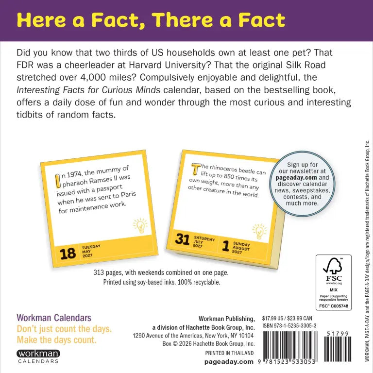 2027 Interesting Facts for Curious Minds - Daily Boxed Page-A-Day Calendar