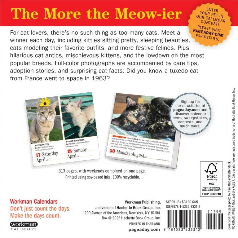 2027 365 Cats - Daily Boxed Page-A-Day Calendar