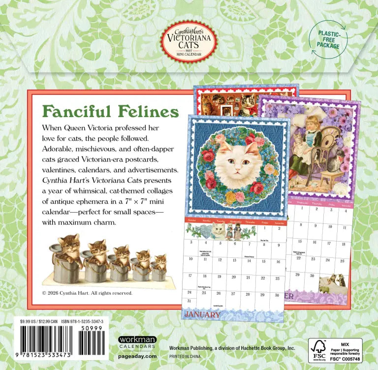 2027 Cynthia Hart's Victoriana Cats - Mini Wall Calendar